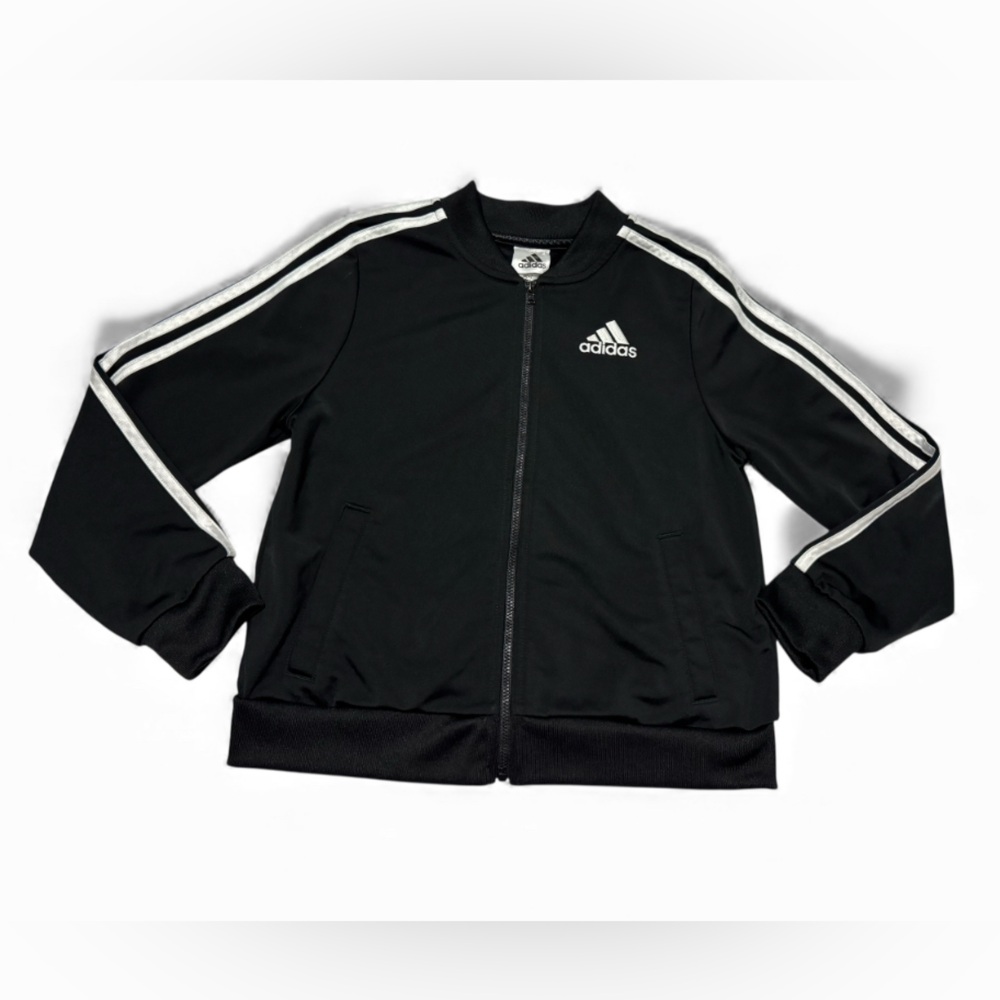 Adidas Kids  Black and White Zip-Up Jacket Size:M (10/12).